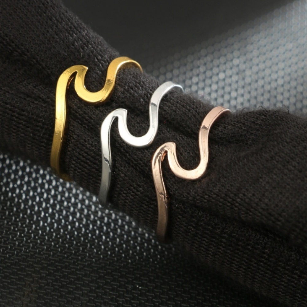 Rose Gold Minimalist Wave Simple Jewelry